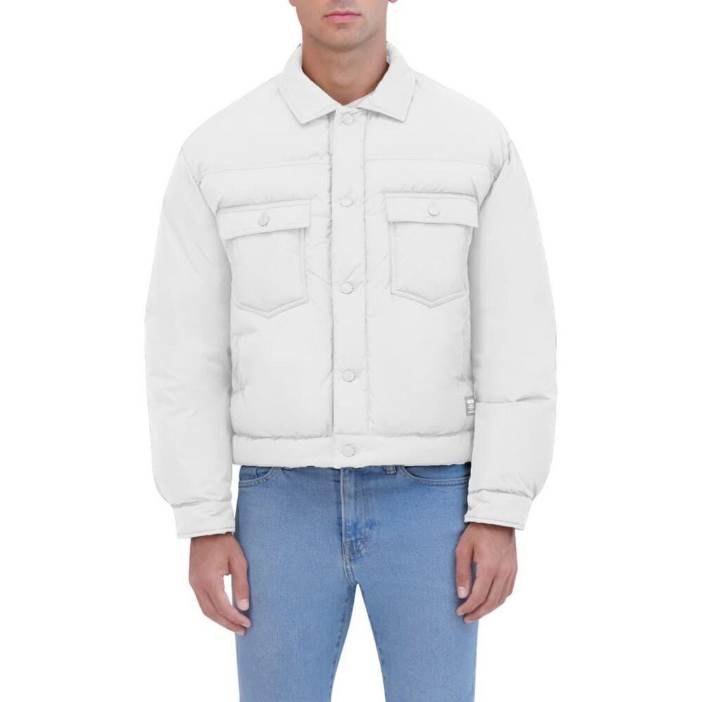 Hudson Jeans Twill Quilted Short Puffer Jacket Coat
